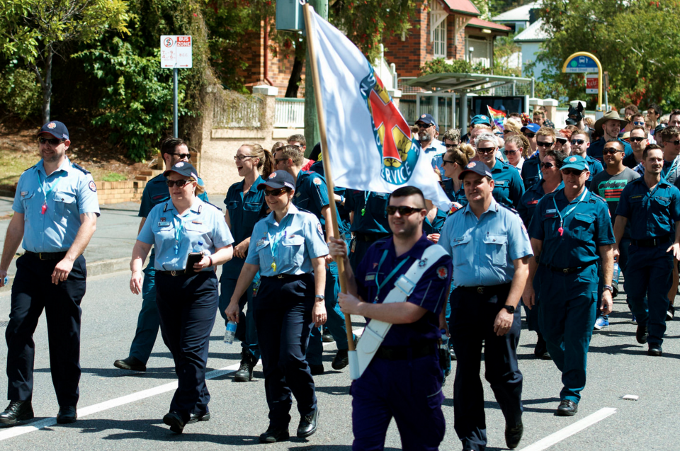 Queensland Ambulance also took part in Brisbane Pride parade for the first time in the festival's 25-year history. (PHOTO: David Alexander; Star Observer)